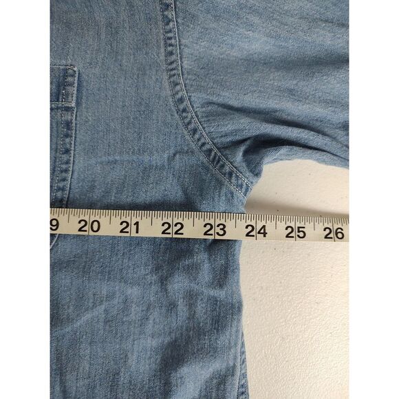 Vintage Warner Brothers Long Sleeve Button Down Denim Shirt Size Large - Picture 4 of 7